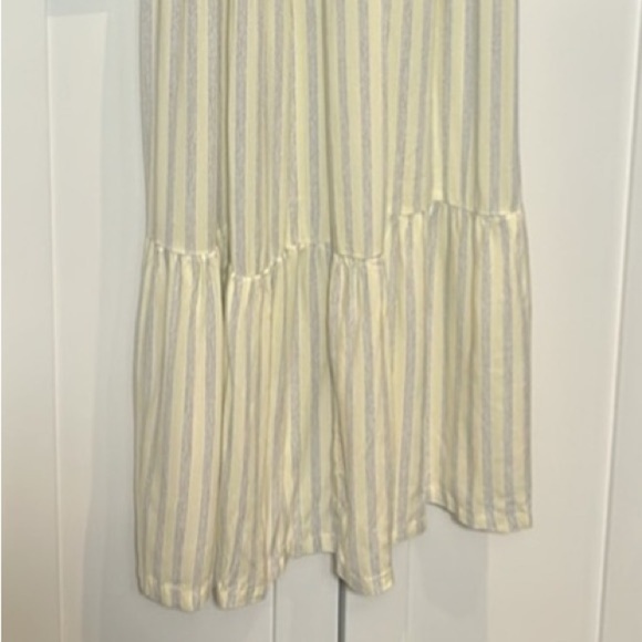 Lauren Conrad Halter Yellow Blue Striped Cottagecore Boho Maxi Dress - Picture 4 of 15